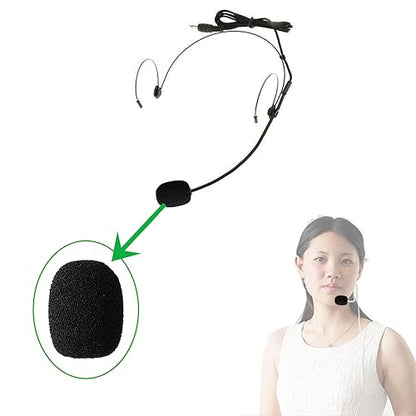 Foam Cover Windscreen Replacement for Countryman B3,DPA, and Point-Source Ear-hook Headset Microphones,5mm Inner Circular,Hole Ear-hook Headset Microphones (10 Pack)