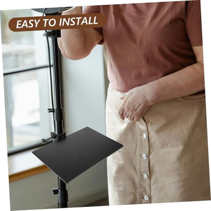 Kisangel Mic Stand Clamp-on Tray: Adjustable Rack for Sound Cards Sheet Music Accessories - Portable Holder for Musicians Live Streaming Concerts