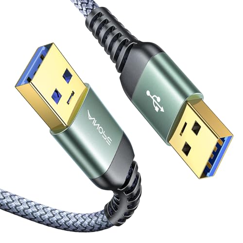AINOPE USB to USB Cable, 3.3FT*1Pack USB 3.0 A to A Male to Male Cable [Never Rupture] Double End Type A Cord for Data Transfer, Compatible with Hard Drive Enclosures, Laptop Cooler, KVM, DVD Player - color: Grey, size: 3.3FT