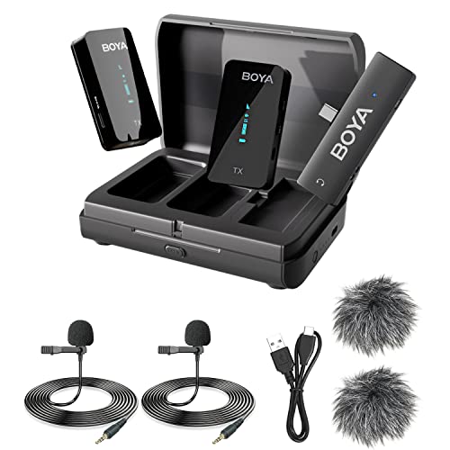 BOYA Wireless Lavalier Microphone for Android USB-C Phone by-XM6 K6 Noise Cancellation Plug Play Type-C Microphones for iPhone 15 Clip On Lapel Mic for Video Recording Interview YouTube Streaming - color: K6