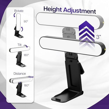 Life Finds Webcam Light for Streaming on Monitor or Laptop, Freestanding Video Conference Lighting, USB-C Connectivity, Remote Control Included, Black, LF-WL1
