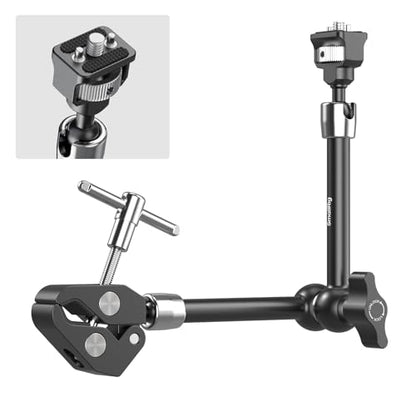 SMALLRIG 11 Inch Magic Arm with Crab-Shaped Clamp, Arm with 1/4"-20 Screw and Retractable Pins, for Action Cameras, Monitors, Video Lights, and Microphones - 5311