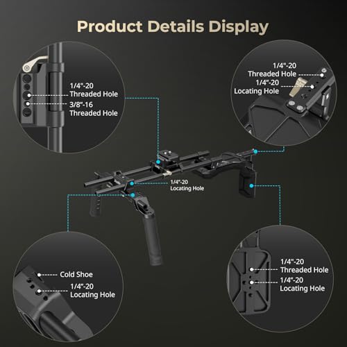 SmallRig Classic Shoulder Rig Kit, Lightweight & Portable (2.98 lb), Dual Handles 15mm Rods, Shoulder Mount Video Rig with Quick Release for Arca, for SmallRig Follow Focus, for DSLR, for Filmmaking - style: Classic