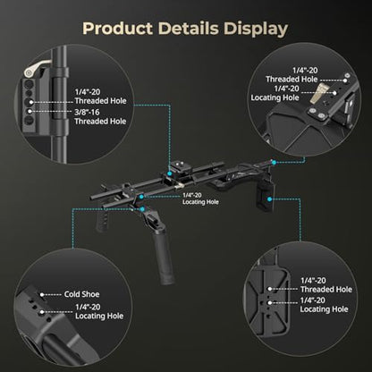 SmallRig Classic Shoulder Rig Kit, Lightweight & Portable (2.98 lb), Dual Handles 15mm Rods, Shoulder Mount Video Rig with Quick Release for Arca, for SmallRig Follow Focus, for DSLR, for Filmmaking - style: Classic