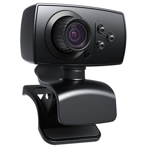 2K Full HD Webcam with Noise-Canceling Microphone, Auto Light Correction & 110° Wide Angle,Plug & Play USB Camera for PC/Laptop/Mac/Zoom/Skype/Teams/Online Meetings
