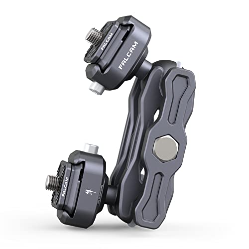 FALCAM F22 Dual Quick Release Articulating Magic Arm Kit, Camera Mounting Adapter w/Double Ballheads, Aluminum Camera Accessory Kit for Filmmaker&Photographer, Fits for Sony Canon DSLR Monitor Webcam - color: F22 Dual QR Magic Arm