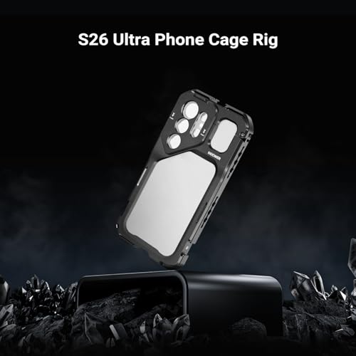 NEEWER S26 Ultra Phone Cage, Mobile Video Rig Stabilizer Vlog Kit with 3X Backplate for 67mm Filter, 17mm Phone Lens & T Mount Lens, Compatible with Samsung Galaxy S26 Ultra Only, PA182