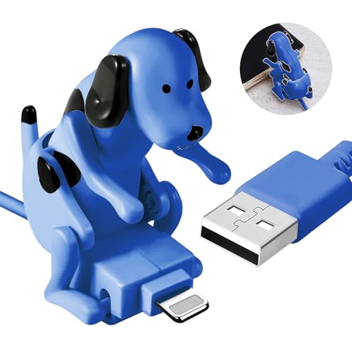 Funny Dog Fast Charger Cable - Dog Charging Cable,Portable Stray Dog Charging Cable,Dog Toy Smartphone USB Cable Charger,for iPhone Type-C Various Models Phones. - color: Blue, size: IOS