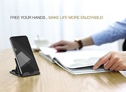 MoKo 2PCS Phone/Tablet Stand, Desktop Holder for 4-11" Device, Fit with iPhone 17/17 Air/17 Pro/17 Pro Max, iPhone 16/Pro/Pro Max/Plus, iPhone 15/Pro/Pro Max/Plus, iPhone 14/Pro/Pro Max/Plus - color: Black