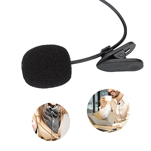 3.5mm Lavalier Microphone Hand-Free Collar Clip Mic for Video Meeting
