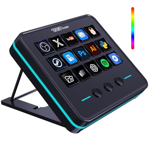 VSDINSIDE Macro Keypad, Stream Controller Deck Gaming Streaming Shortcut Keyboard, 18 Programmable Keys Customizable Visual AI Pad USB Soundboard for OBS, YouTube, Desk Office Setup, Laptop, PC, Mac - size: ST