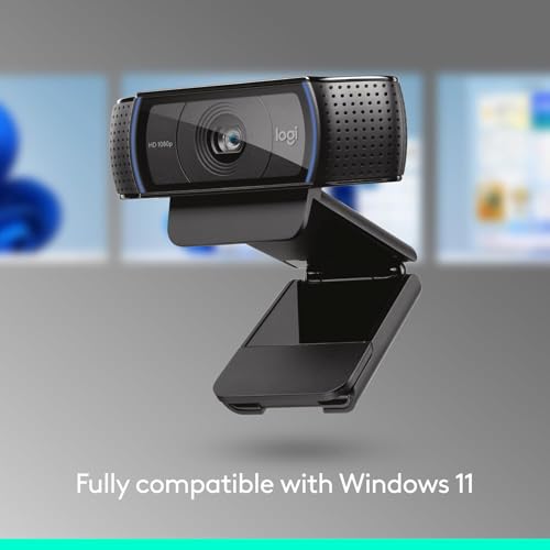 Logitech C920x HD Pro PC Webcam, Full HD 1080p/30fps Video, Clear Audio, Light Correction, Works with Microsoft Teams, Google Meet, Zoom, Nintendo Switch 2’s New GameChat Mode, Mac/Tablet- Black - size: 1 Pack, style: 1080P/30 fps, 720p/30fps