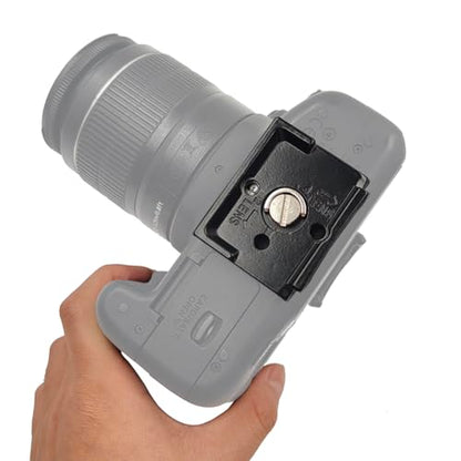 2 Pack Quick Release Plate, Tripod Quick Release Adapter Compatible for Manfrotto 200PL-14 QR Cameras Tripod, Camera Mounting Adapter with 1/4" and 3/8" Screws Ball Head Parts Replacement Adapter - size: 51 mm x 41 mm