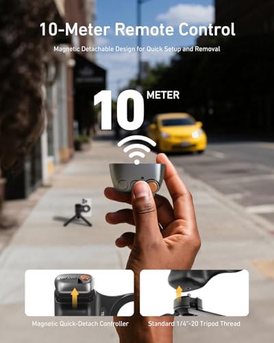 TELESIN Fun Shot Magnetic Phone Camera DSLR Style Shutter Grip for Magsafe iPhone & Android with Detachable Wireless Shutter Button for iOS26/17/18 -Comfort Ergonomic Phone Grip Handle Holder(B) - color: Black