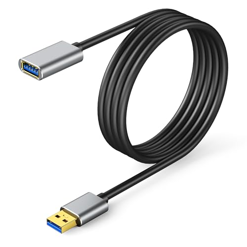 16ft USB Extension Cable, USB 3.0 A Male to Female Extender Cable, 5Gbps High-Speed Data Transfer, Gold-Plated & Anti-Interference Compatible with Keyboard/Mouse/Printer/VR/Webcam/Hard Drive - size: 16ft
