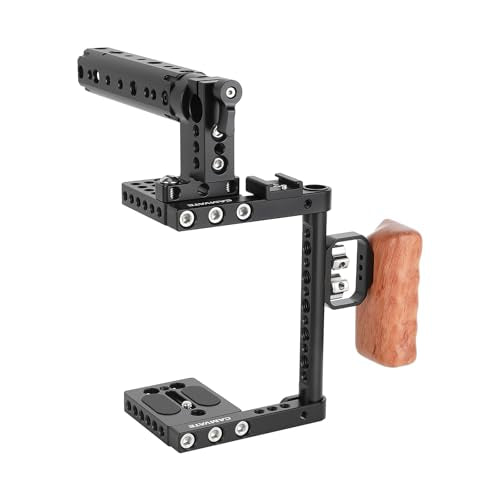 CAMVATE DSLR Camera Cage Top Handle Wood Grip Compatible for Sony Panasonnic