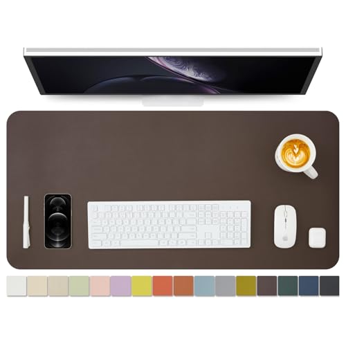 Leather Desk Mat - Non-Slip PU Desk Pad for Office and Home - Desk Organization and Accessories - Ideal for Large Mouse Pad and Desk Mats on Top of Desks (Coffee,36"x 17") - color: Coffee, size: 36" x 17"