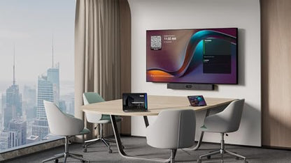 MeetingBar A25-031 - All-in-One 4K Video Conferencing Solution for Small Rooms with Triple 4K Cameras, 151° FOV, 8 Microphone Array, CTP25 Touch Panel, Compatible with Microsoft Teams and Zoom