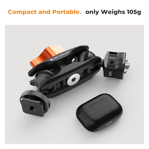 K&F CONCEPT Magic Arm, Multi-Function Double Ball Head with Cold Shoe Mount 1/4" Screw for Super Clamp, Monitor, LED Light