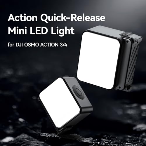 ULANZI LM18 Mini LED Action Camera Vlogging Light Video Light Waterproof Photography Magnetic Fill Lighting for DJI Osmo Action 3/4/5 Camera Cage Accessories and Osmo Pocket 3/4Accessories