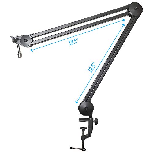 AxcessAbles Heavy Duty Mic Boom Arm 3.3ft Extension with 6ft XLR Cable & Ties | 5LB Capacity | Microphone Arm Desk Mount | Perfect for Gaming, Streaming & Pod Cast