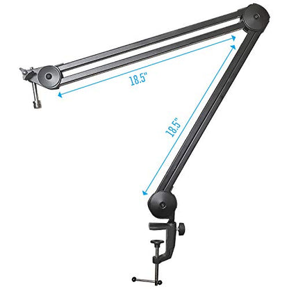 AxcessAbles Heavy Duty Mic Boom Arm 3.3ft Extension with 6ft XLR Cable & Ties | 5LB Capacity | Microphone Arm Desk Mount | Perfect for Gaming, Streaming & Pod Cast