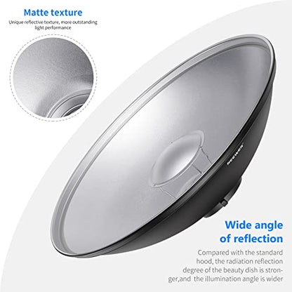 NEEWER 16"/41cm Aluminum Standard Reflector Beauty Dish with White Diffuser Sock for Bowens Mount Studio Strobe Flash Light, NEEWER Vision 4 ML300 S101-300W S101-400W etc - style: 16"/41cm
