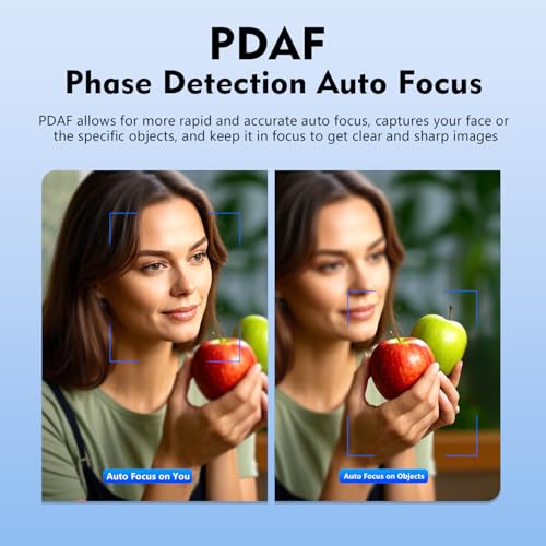 TOALLIN 4K Webcam for Streaming, Remote Control, 1/2.5" Sensor & 12MP, PDAF Auto-Focus, 5X Digital Zoom and Image Mirroring, Dual Noise-Reduction Mics, USB Web Camera for Conferencing, Video Calls