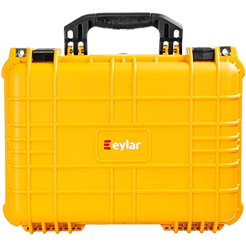 Eylar Standard 16" Gear, Equipment, Hard Camera Case Waterproof with Foam TSA Standards - color: Yellow