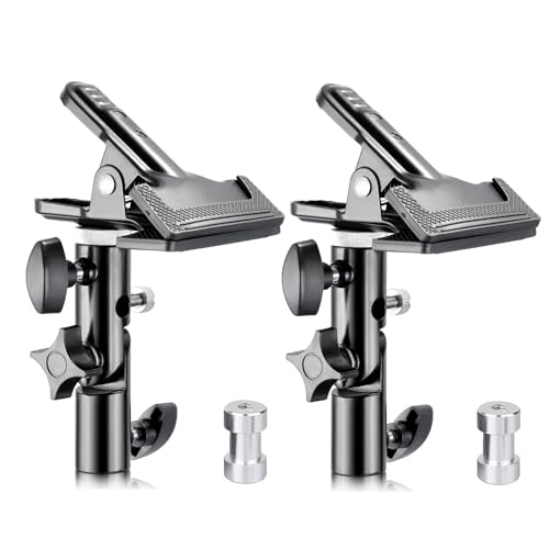 2 PCS Heavy Duty Metal Clamp Holder with 5/8" Light Stand Attachment Reflector Clamp with Umbrella Hole and Screw Mount for Photo Studio Reflectors | Reflector Clamp, Umbrella Hole, Screw Mount, Photo Studio Reflectors