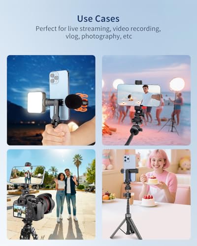 Lightweight Universal Phone Tripod Mount Adapter with 1/4" Screw and Cold Shoes, 360° Rotates Adjustable Smartphone Clamp Holder, Compatible with iPhone/Samsung/Andriods/Camera for Photography - style: Lightweight-Plastic