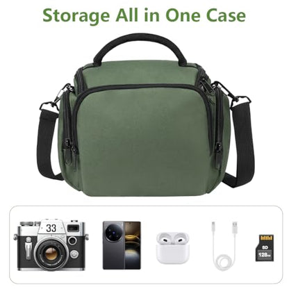 Ainiv DSLR Camera Bag, Waterproof Anti-Shock SLR Camera Case, Large Adjustable Shoulder Strap Camera Backpack, Portable Crossbody Single Shoulder Backpacks Compatible with Canon, Sony, Nikon, Green - color: Green