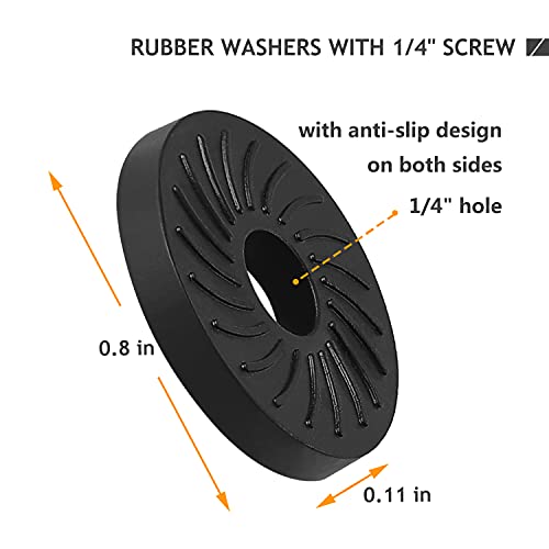 2 Set Thumb Screw Camera Quick Release Adapter with Rubber Pads, Tripod Screw Rubber Washers 1/4" Female to 1/4" Male Thumbscrew L Bracket Mount Thread for Camera Mounting Plate Frgyee