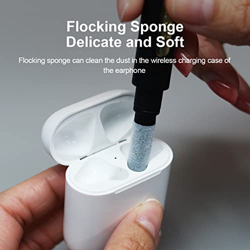 Hagibis Cleaning Pen for Airpods Pro 1 2 Multi-Function Cleaner Kit Soft Brush for Bluetooth Earphones Case Cleaning Tools for Lego Huawei Samsung MI Earbuds (Black) - color: Black