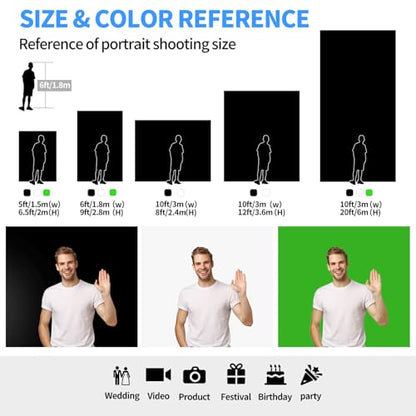 Hemmotop White Photo Backdrop Background 10x8ft | Polyester, Large, Drapes Well, Rod Pocket for Easy Hanging, for Family Photoshoot, Wedding, Birthday, Graduation, Baby Shower - color: White