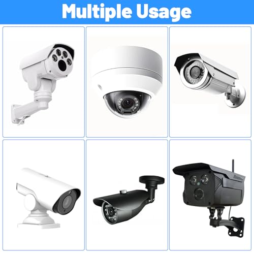 3 Pcs Universal Vertical Pole Mount, Camera Wall Mounting Bracket Set with 6 Loops & Screws, Solid Metal Pole Mount Bracket for CCTV Security Camera, Solar Panel, LED Light Indoor Outdoor