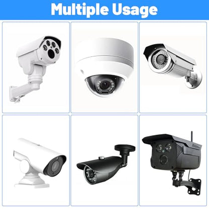 3 Pcs Universal Vertical Pole Mount, Camera Wall Mounting Bracket Set with 6 Loops & Screws, Solid Metal Pole Mount Bracket for CCTV Security Camera, Solar Panel, LED Light Indoor Outdoor