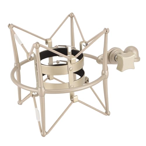 Tangxi 60MM Microphones Shock Mount, Gold, High Isolation, Anti Vibration, Spider Shockmount Stand for Microphones up to 60MM Diameter - color: Gold