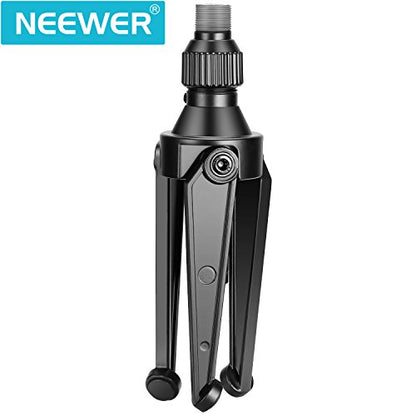 Neewer Foldable Iron Mini Desktop Microphone Tripod Stand, Adjustable Height 4.9-7.5 inches/12.5-19 centimeters for Lectures, Podcasts, Online Chat, Meeting, Screencasts and More (NW-050)