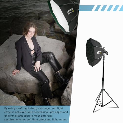 Bowens Mount Softbox 24''/60CM Handheld Quick Set-up, S-Type Bracket Compatible with Godox Canon Sony Fuji YongNuo Flash AD200PRO V1 TT600 V860III 430EXIII SB500 YN320EX YN560 - size: CF 24''