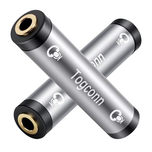 1/8 Inch 3.5mm TRRS Auxiliary Audio Mic Coupler 2 Pack,1/8" 3.5mm 4-Pole TRRS Female to Female Stereo Headphone Microphone Adapter Extension Connector, Metal Shielded Housing, for Headphones, Speakers - color: 3.5mm TRRS Female to Female Coupler, size: 2