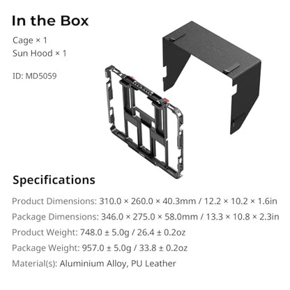 SMALLRIG Universal Metal Cage for iPad, Tripod Mount Adapter Monitor Fits for iPad Pro 12.9, Air, Mini and More, with 1/4"-20, 3/8"-16 Holes, Cold Shoe Mount - MD5059