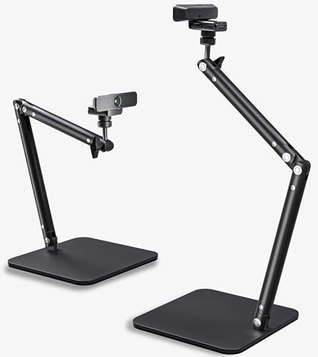 Lufia Webcam Camera Stand, Phone Mount, Sturdy Desk Mount for Webcam C922 C930e C920S C920 C615 C960 C920x BRIO 4K, Phone Mount, Right Light with 1/4" Thread