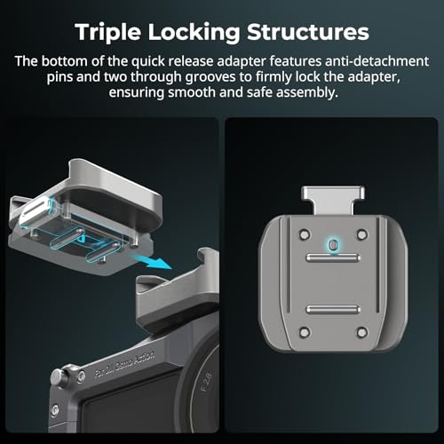 SmallRig HawkLock H18 Quick Release Support with Cold Shoe, Dual-Direction QR-Slide Cold Shoe Mount with Anti--Drop Pin & Silicone Pad, Load up to 1.8lb for LED Video Light, Microphone - 4500
