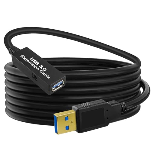 25Feet Active USB 3.0 extension cable,Long USB Extension Cord A-Male A-Female,With Expansion Chipset Signal Boosters, Compatible With Oculus Quest 3,VR, Xbox, PS4, Webcam,etc. - size: 25FT Active