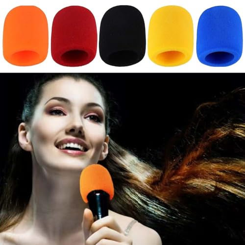 Thick Microphone Cover,Foam Mic Covers Windscreen Suitable for Most Standard Handheld Stage Microphone,Reusable Foam Covers (5 Pack)