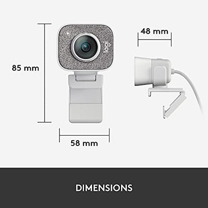 Logitech StreamCam - Webcam for Live Streaming on YouTube and Twitch, Full HD 1080p at 60fps, USB-C Connection, Facial Tracking, Autofocus, Vertical Videos, Light Grey
