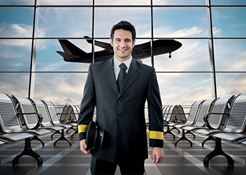 7x5ft Durable Airport Backdrop Fabric No Wrinkles Airplane Photography Backdrop Airport Terminal Window Background Pilot Party Travel Plane Theme Birthday Party Decorations Photo Shoot Props - size: 7x5FT