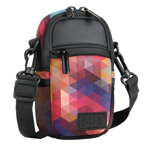 USA Gear Compact Camera Case Point & Shoot Camera Bag with Accessory Pockets, Rain Cover & Shoulder Strap Works W/Sony CyberShot, Canon PowerShot ELPH, Nikon COOLPIX, Olympus & More - color: Geometric
