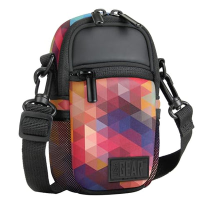 USA Gear Compact Camera Case Point & Shoot Camera Bag with Accessory Pockets, Rain Cover & Shoulder Strap Works W/Sony CyberShot, Canon PowerShot ELPH, Nikon COOLPIX, Olympus & More - color: Geometric